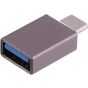 Keendex KX 2359 OTG Type-C Male to USB Female Converter - Gray