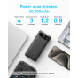 باور بانك انكر باور كور 20k ، سعة 20000 مللي امبير، 2 منفذ وكابل USB-C مدمج، اسود - A1383H11