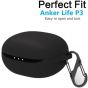 Haotop Case Compatible with Anker Life P3,Soft Silicone Anti-Lost & Shockproof Protective Case with Keychain (Dark)