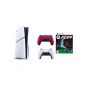 Sony PlayStation 5 Slim Disc Edition, 1TB SSD, with 2 Wireless Controllers, White and Red and FC 24- White