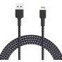 aukey CB-BaL4 Lightning Sync and Charging Braided Cable, 2m - Black