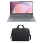 Lenovo IdeaPad Slim 3 15ABR8 Laptop, AMD Ryzen 7 7730U, 512GB SSD, 8GB RAM, 15.6 Inch, FHD Display, Integrated AMD Radeon Graphics, Windows 11 - Arctic Grey with Casual Toploader Handbag for 15.6 Inch Laptops, Black - T210