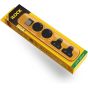 Ilock Power Strip, 4 outlets, 2 schuko, 2 universal, with Switch - Yellow