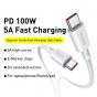 كابل شحن ونقل بيانات USB فئة C باسيوس، 2 متر، ابيض - CATYS-C02