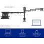Vivo Dual Arm Holder for 13 to 27 Inch Monitors, with Laptop Holder, Black - STAND-V013L