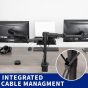 Vivo Dual Arm Holder for 13 to 27 Inch Monitors, with Laptop Holder, Black - STAND-V013L