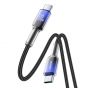 Joyroom Crystal Clear Series Charging Cable USB-C, 60 Watt, 1.2 Meters, Black -  S-A42