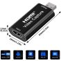 جهاز التقاط فيديو HDMI، منفذ USB 2.0، دقة 1080 بكسل، اسود - HUAGUAN001