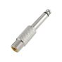 6.3mm Mono Plug to Female RCA Audio Adapter- Silver