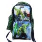 Gharibo Bags School Backpack With Lunch Bag and Pencil Case for Boys, Hulk Pattern - Navy and Green