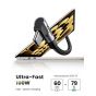 كابل USB-C مضفر يوجرين، 100 وات، 1 م، اسود - US334