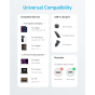 كابل انكر 322 بموصل USB فئة C الى USB فئة C، طوله 6 قدم، اسود - A81F6H11