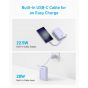 Anker 335 Wired Power Bank, 20000 mAh, 2 USB Ports and Built-in USB-C Cable, Violet - A1647HV1