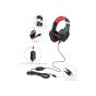 Kotion Each Gaming Wired Headphones with Microphone, Black and Red - GS900