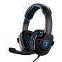 Sades Wired Gaming Over Ear Headphones with Built-in Microphone, Black and Blue - SA-901