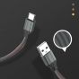 كابل شحن ونقل بيانات USB-A الى USB-C لدنيو، 65 وات، 2.4 امبير، طوله 2 متر، رمادي - LS442