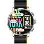 Kieslect KR2 Smart Watch, Silver Case and Black x Yellow Strap