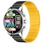 Kieslect KR2 Smart Watch, Silver Case and Black x Yellow Strap