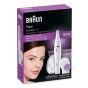 Braun Face Epilator and Cleaning Brush For Women, White - SE830