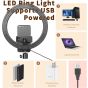 AIXPI Ring Light with Tripod Stand and Phone Holder, 10 Inch - Black