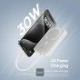 Baseus Magnetic Mini Wireless Power Bank with Built-in Type-C Cable, 1 Port, 10000 mAh, 30W, White - P1002210B223-00