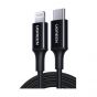 كابل شحن يو جرين USB-C الى لايتنينج، 3 امبير، 2.0 متر، اسود - 60752