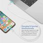 E11 Smile USB C to Lightning Cable, 18 W 3ft MFi Certified Fast Charging Syncing Cord, for iPhone 12/12 Mini/12 Pro/12 Pro Max/11 Pro/11 Pro Max/X/XS/XR/XS Max/8/8 Plus/iPad/AirPods, White