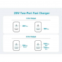 Anker Wall Charger, 20 Watt, 2 USB Ports, White - A2348L21