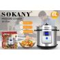 Sokany Digital Pressure Cooker, 6 Liters, 1500W, Silver - SK-07044