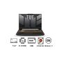 Asus TUF DASH FX507ZC4-HN081W Laptop, 15.6 Inch, Intel Core i5-12500H, 512GB SSD, 8GB RAM, Nvidia GeForce RTX 3050 4GB, Windows 11 Home - Silver