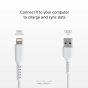 SBS USB Lightning Data and Charging Cable, 1 M, White - TECABLEUSBIP589W