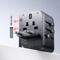 شاحن جوي روم، 17 وات، 4 منافذ USB، اسود - JR-TCW01