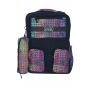Gharibo Bags School Backpack With Pencil Case For Kids, Colored Pattern - Navy