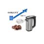 Sokany Electric Egg Beater and Mixer, 400 Watt, Silver and Black - SK-6639 with Gift Bag
