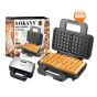 ماكينة صنع الوافل كهربائية سوكاني، 1000 وات، اسود وفضي - SK-BBQ-225