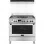 Zanussi Tastemax Gas Cooker 5 Burners, Stainless Steel- ZCG92386XA 
