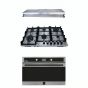 Purity Gas Built-in Hob, 90cm, 6 Burners, Stainless Steel - HPT904S, with PIATTA Island Hood, 90 CM, and Built-in Gas Oven with Grill, 98 Liters - OPT901GXD