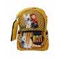 Gharibo Bags School Backpack With Pencil Case For Kids, Bolt Pattern - Yellow