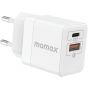 شاحن ميني موماكس ون بلاج، 20 وات، 2 منفذ USB، ابيض - UM36EU