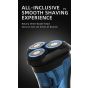 VGR Rechargeable Hair shaver, Wet and Dry, Blue - V-322