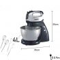 Sonifer Stand Mixer, 4L, 250W, Black and Silver - SF-7008