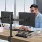 Dual Arm Holder for Up to 32 Inch Monitors - Black