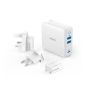 Anker PowerPort III Charger with 3 Plugs, 65W, 3 Ports, 2 USB-A and 1 USB-C, White - A2033H21