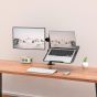 Single Arm Holder for 27 Inch Monitors, with Laptop Tray Up to 17 Inch, Black - M001LP