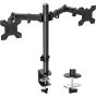 Dual Arm Holder for Up to 32 Inch Monitors - Black