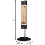 Veito Electric Free Standing Heater with Remote Control, 1700 Watt, Black and Silver - CH1800RE