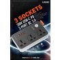 مشترك كهربائي لدنيو بمنافذ USB، اسود وابيض - SC3412