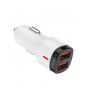Vidvie Car Charger With Lightning Cable, 2.4A, 2 Ports, White - CC06i
