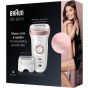 Braun Silk Epil 9 Wet and  Dry Epilator, White and Pink- 9710 SensoSmart
