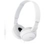 Sony On Ear Wired Headphones With Microphone, White - MDR-ZX110AP